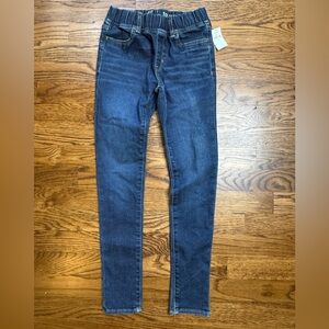 NWT GAP Kids Mid Rise Pull On Denim Dark Blue Jeggings Elastic Waist Size 10